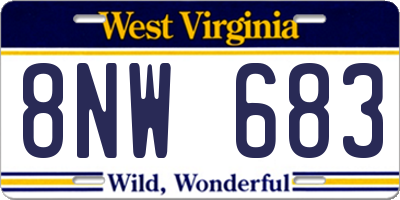 WV license plate 8NW683