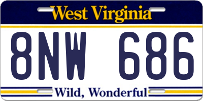WV license plate 8NW686