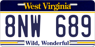 WV license plate 8NW689