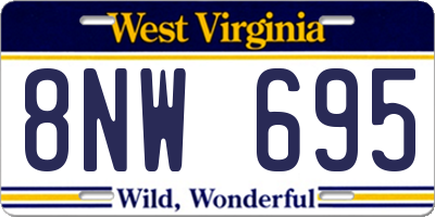 WV license plate 8NW695