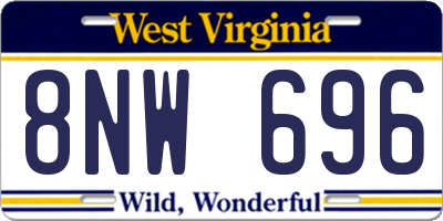 WV license plate 8NW696