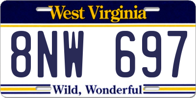 WV license plate 8NW697
