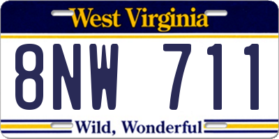 WV license plate 8NW711