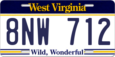WV license plate 8NW712