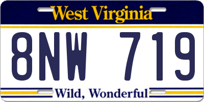 WV license plate 8NW719