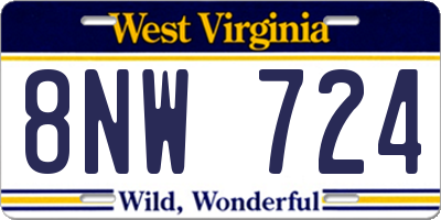 WV license plate 8NW724