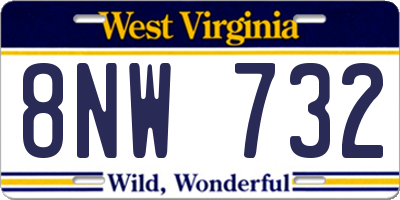 WV license plate 8NW732