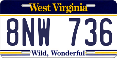 WV license plate 8NW736
