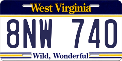 WV license plate 8NW740