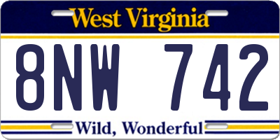 WV license plate 8NW742