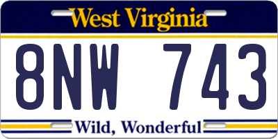 WV license plate 8NW743