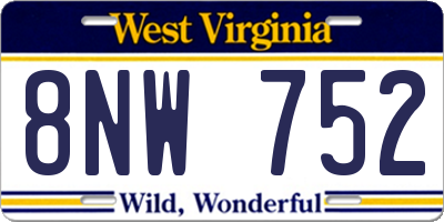 WV license plate 8NW752