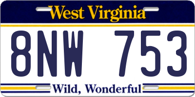 WV license plate 8NW753