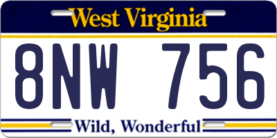 WV license plate 8NW756