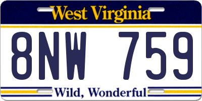 WV license plate 8NW759