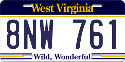 WV license plate 8NW761