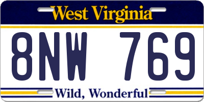 WV license plate 8NW769