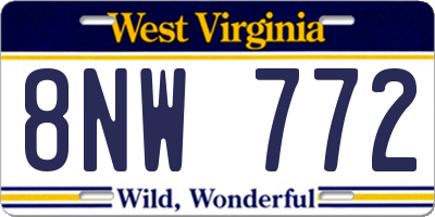 WV license plate 8NW772