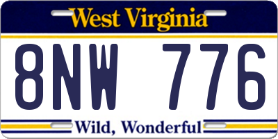 WV license plate 8NW776