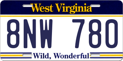 WV license plate 8NW780
