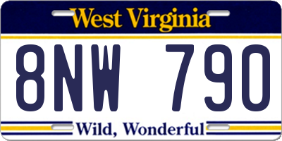WV license plate 8NW790