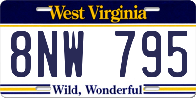 WV license plate 8NW795