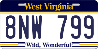 WV license plate 8NW799