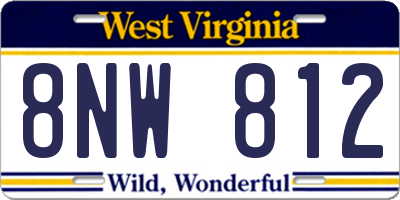 WV license plate 8NW812