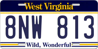 WV license plate 8NW813