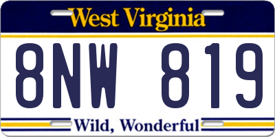 WV license plate 8NW819