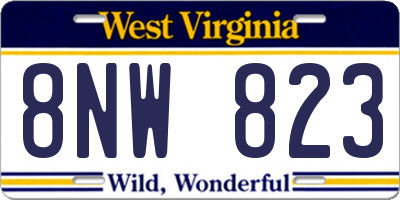 WV license plate 8NW823