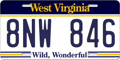 WV license plate 8NW846