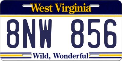 WV license plate 8NW856