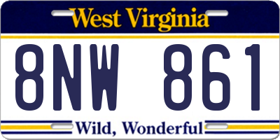 WV license plate 8NW861