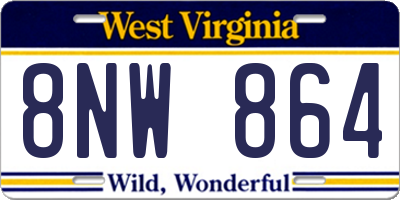 WV license plate 8NW864