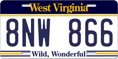 WV license plate 8NW866