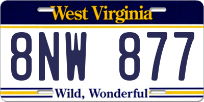 WV license plate 8NW877