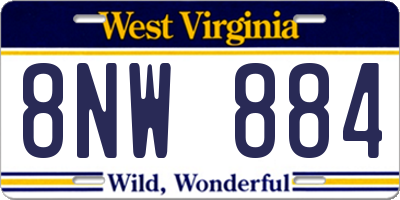 WV license plate 8NW884