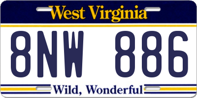 WV license plate 8NW886