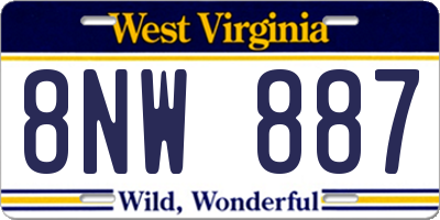 WV license plate 8NW887
