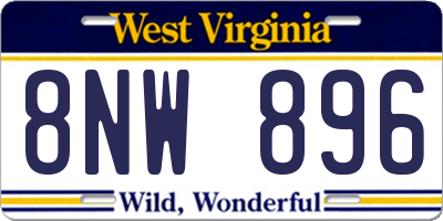 WV license plate 8NW896
