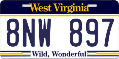 WV license plate 8NW897