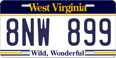 WV license plate 8NW899