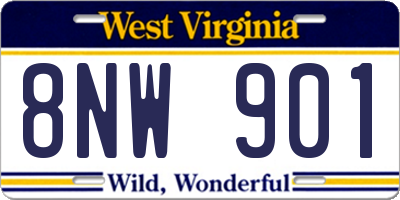 WV license plate 8NW901