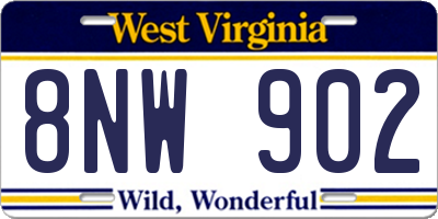 WV license plate 8NW902