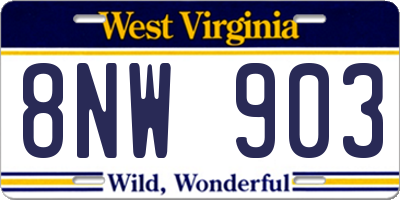 WV license plate 8NW903