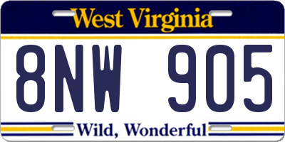 WV license plate 8NW905