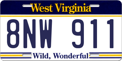 WV license plate 8NW911