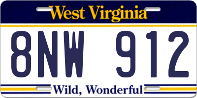 WV license plate 8NW912