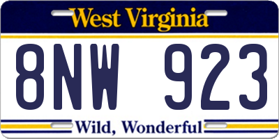 WV license plate 8NW923